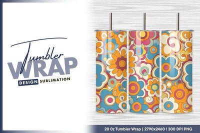 Groovy retro floral pattern seamless background Sublimation Regulrcrative 