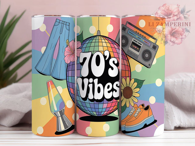 Groovy Retro Seventies Tumbler Wrap, Seventies Pattern Design, Groovy Retro Art, Hippie Style Cup, Disco Era Gift, Retro Color Wrap, Nostalgic Sublimation Sublimation Li Zamperini 