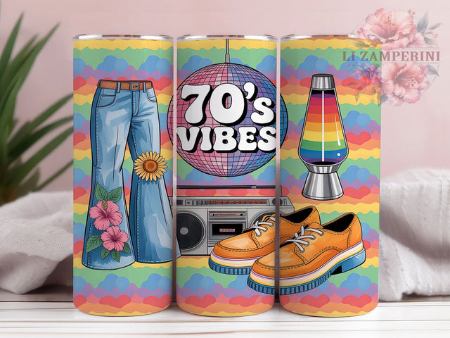 Groovy Retro Seventies Tumbler Wrap, Seventies Pattern Design, Groovy Retro Art, Hippie Style Cup, Disco Era Gift, Retro Color Wrap, Nostalgic Sublimation Sublimation Li Zamperini 