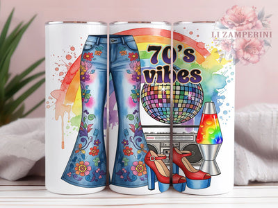 Groovy Retro Seventies Tumbler Wrap, Seventies Pattern Design, Groovy Retro Art, Hippie Style Cup, Disco Era Gift, Retro Color Wrap, Nostalgic Sublimation Sublimation Li Zamperini 