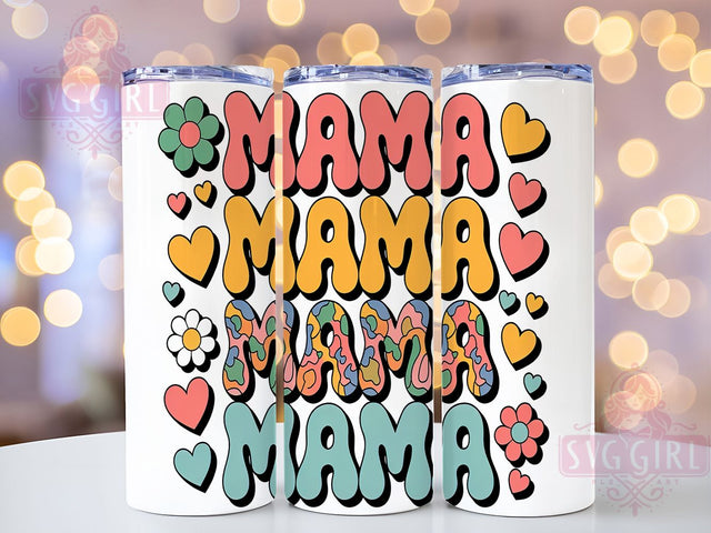 Groovy Retro Vintage Mama Tumbler Wrap, Vintage Mom Tumbler, 20oz Skinny Tumbler, Groovy Mama Wrap, Sublimation Tumbler Design, Mother's Day Tumbler, Hippie Mom Tumbler Sublimation SvggirlplusArt 