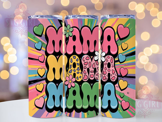 Groovy Retro Vintage Mama Tumbler Wrap, Vintage Mom Tumbler, 20oz Skinny Tumbler, Groovy Mama Wrap, Sublimation Tumbler Design, Mother's Day Tumbler, Hippie Mom Tumbler Sublimation SvggirlplusArt 