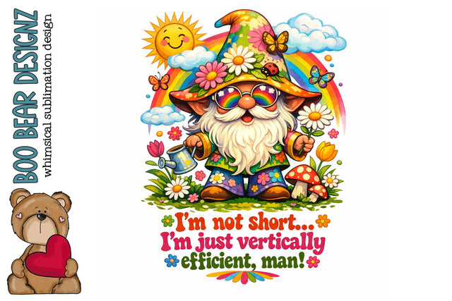 Groovy Short Gnome Clipart, Funny Short Gnome Sublimation Boo Bear Designz 