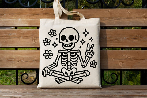 Groovy Skeleton| Funny Halloween Skeleton SVG Cutting Files. SVG CosmosFineArt 