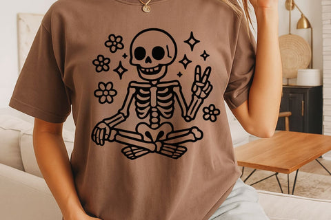 Groovy Skeleton| Funny Halloween Skeleton SVG Cutting Files. SVG CosmosFineArt 