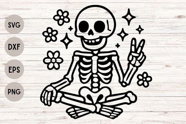 Groovy Skeleton| Funny Halloween Skeleton SVG Cutting Files. SVG CosmosFineArt 