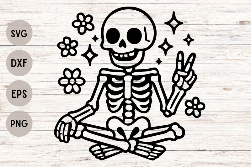 Groovy Skeleton| Funny Halloween Skeleton SVG Cutting Files. SVG CosmosFineArt 