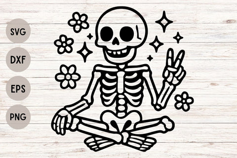 Groovy Skeleton| Funny Halloween Skeleton SVG Cutting Files. SVG CosmosFineArt 