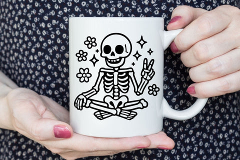 Groovy Skeleton| Funny Halloween Skeleton SVG Cutting Files. SVG CosmosFineArt 