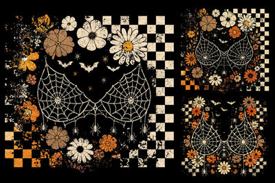 Groovy Spider Web Bra Halloween PNG SVG DesignDestine 