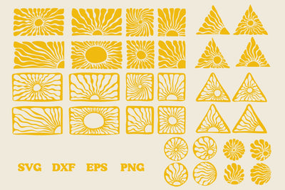 groovy sun Bundle. Organic doodle shapes svg SVG dadan_pm 
