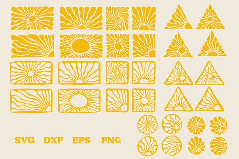 groovy sun Bundle. Organic doodle shapes svg SVG dadan_pm 