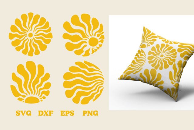 groovy sun round. Organic doodle shapes svg SVG dadan_pm 