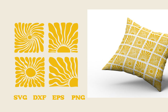 groovy sun round square. Organic doodle shapes svg SVG dadan_pm 