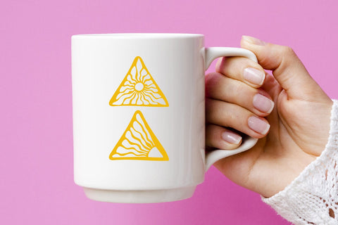 groovy sun round triangle frame. Organic doodle shapes svg SVG dadan_pm 