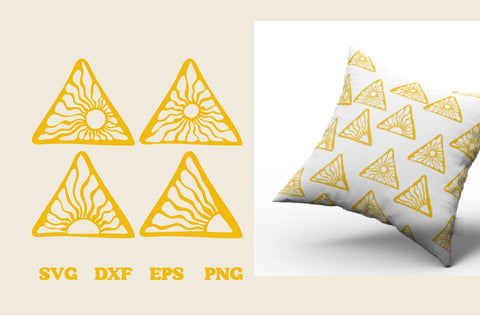 groovy sun round triangle frame. Organic doodle shapes svg SVG dadan_pm 