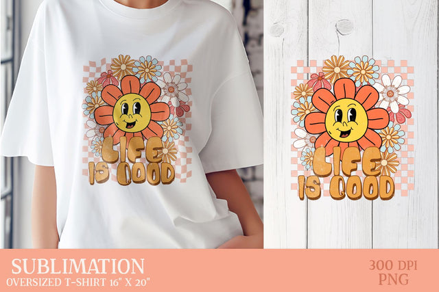 Groovy T-Shirt PNG, Oversized T-Shirt PNG Design Sublimation Petunia Digital Design 