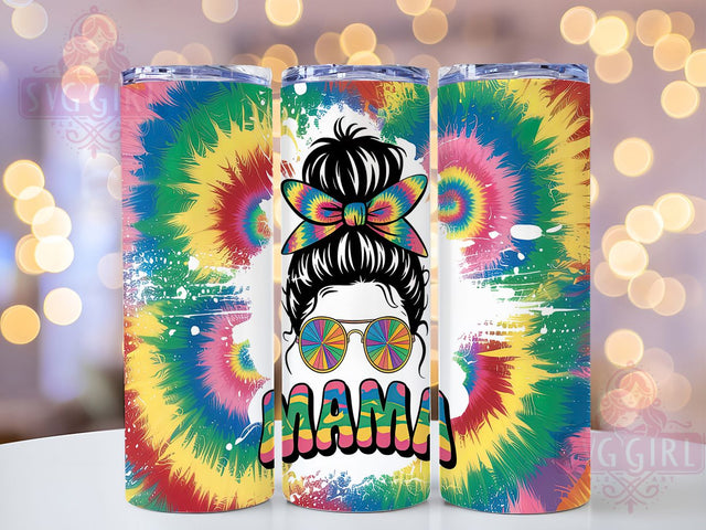 Groovy Tie Dye Rainbow Mama Tumbler, Colorful Mom Wrap, 20oz Sublimation Design, Hippie Mama Tumbler, Groovy Mom Tumbler, Rainbow Mom Wrap, Vibrant Tumbler Design Sublimation SvggirlplusArt 