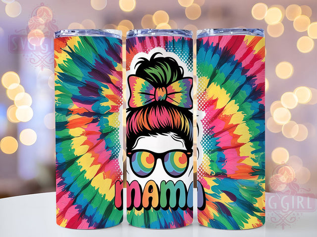 Groovy Tie Dye Rainbow Mama Tumbler, Colorful Mom Wrap, 20oz Sublimation Design, Hippie Mama Tumbler, Groovy Mom Tumbler, Rainbow Mom Wrap, Vibrant Tumbler Design Sublimation SvggirlplusArt 