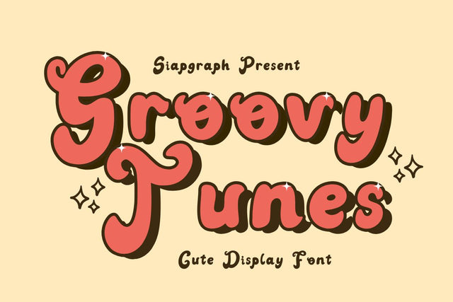 Groovy Tunes - Bold Retro Script Font Font Masyafi Studio 
