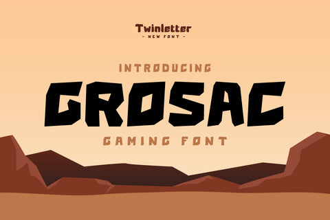 Grosac - Game Display Font Font twinletter 