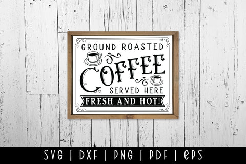 Ground Roasted Coffee | Vintage Coffee Sign SVG File SVG CraftLabSVG 