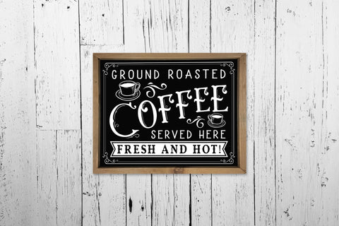 Ground Roasted Coffee | Vintage Coffee Sign SVG File SVG CraftLabSVG 