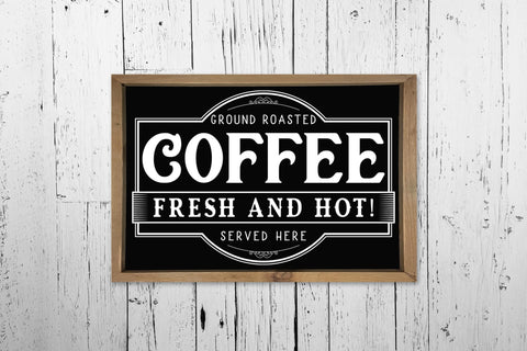 Ground Roasted Coffee - Vintage Coffee Sign SVG SVG CraftLabSVG 
