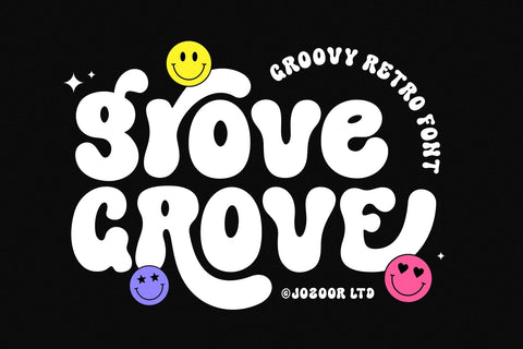Grove - Retro Groovy Font Font Jozoor 