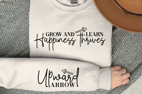 Grow and learn happiness thrives Sleeve SVG Design SVG Designangry 