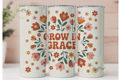 Grow in Grace 20oz Tumbler Wrap Sublimation PixelChick 