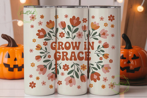 Grow in Grace 20oz Tumbler Wrap Sublimation PixelChick 