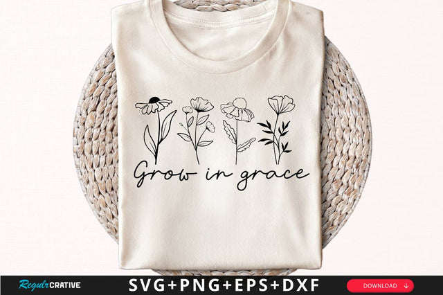 Grow in grace Sleeve SVG Design, Christian Sleeve SVG, Faith SVG Design, Jesus Sleeve SVG SVG Regulrcrative 
