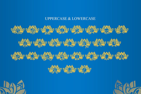 Grow Lotus Mandala Monogram Font Dm Letter Studio 