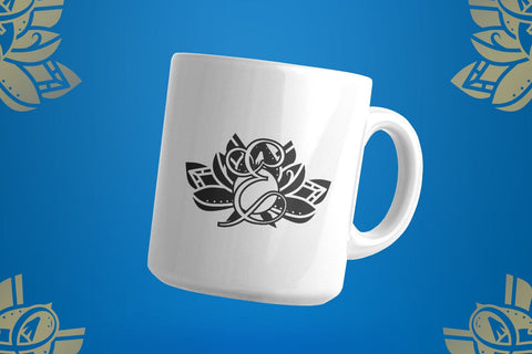 Grow Lotus Mandala Monogram Font Dm Letter Studio 