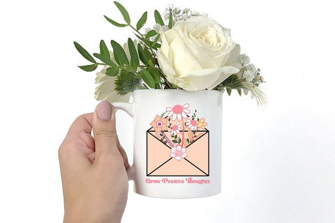 Grow Positive Thoughts, Positive Quote Sublimation Sublimation CraftLabSVG 