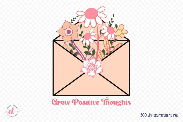 Grow Positive Thoughts, Positive Quote Sublimation Sublimation CraftLabSVG 