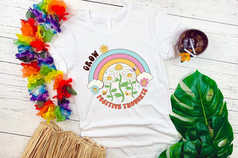 Grow Positive Thoughts, Retro Spring Sublimation Sublimation CraftLabSVG 