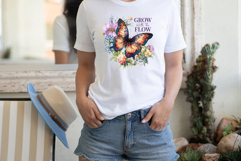Grow with the Flow - Flower Quote Sublimation Sublimation CraftLabSVG 