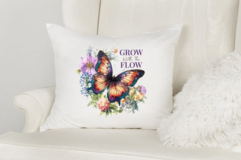 Grow with the Flow - Flower Quote Sublimation Sublimation CraftLabSVG 