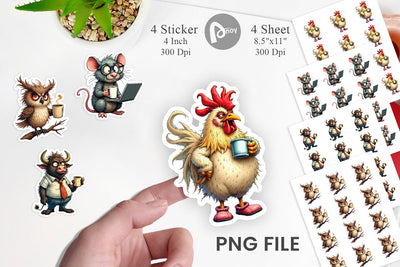 Grumpy Animal Mornings Sticker Sublimation artnoy 