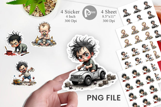 Grumpy Baby Sticker Sublimation artnoy 