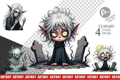 Grumpy Banshee Clipart Sublimation artnoy 