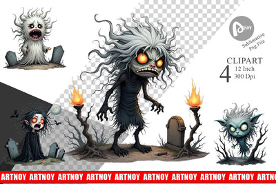 Grumpy Banshee Clipart Sublimation artnoy 