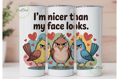 Grumpy Birds 20oz Tumbler Wrap Sublimation PixelChick 