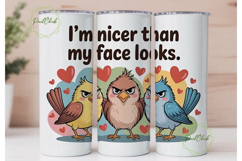 Grumpy Birds 20oz Tumbler Wrap Sublimation PixelChick 