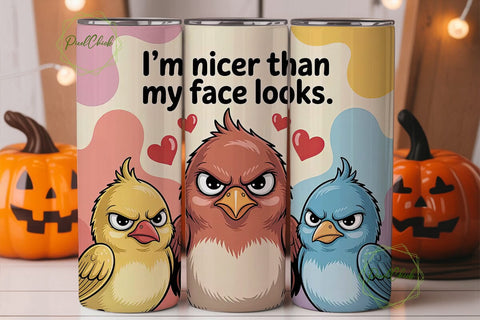 Grumpy Birds 20oz Tumbler Wrap Sublimation PixelChick 