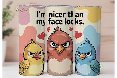 Grumpy Birds 20oz Tumbler Wrap Sublimation PixelChick 