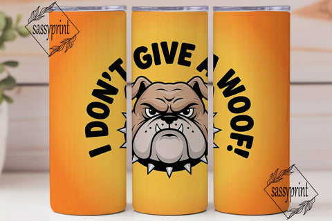 Grumpy Bulldog 20oz Tumbler Wrap Sublimation sassyprint 