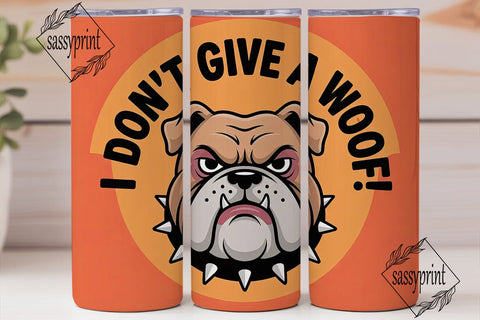 Grumpy Bulldog 20oz Tumbler Wrap Sublimation sassyprint 